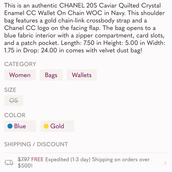 NWOT CHANEL CAVIAR QUILTED CRYSTAL ENAMEL WALLET FIRM! - Picture 6 of 6